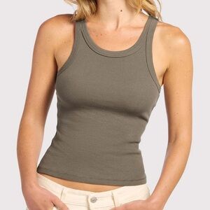 Nuuds Mocha Ribbed Tank Size Medium